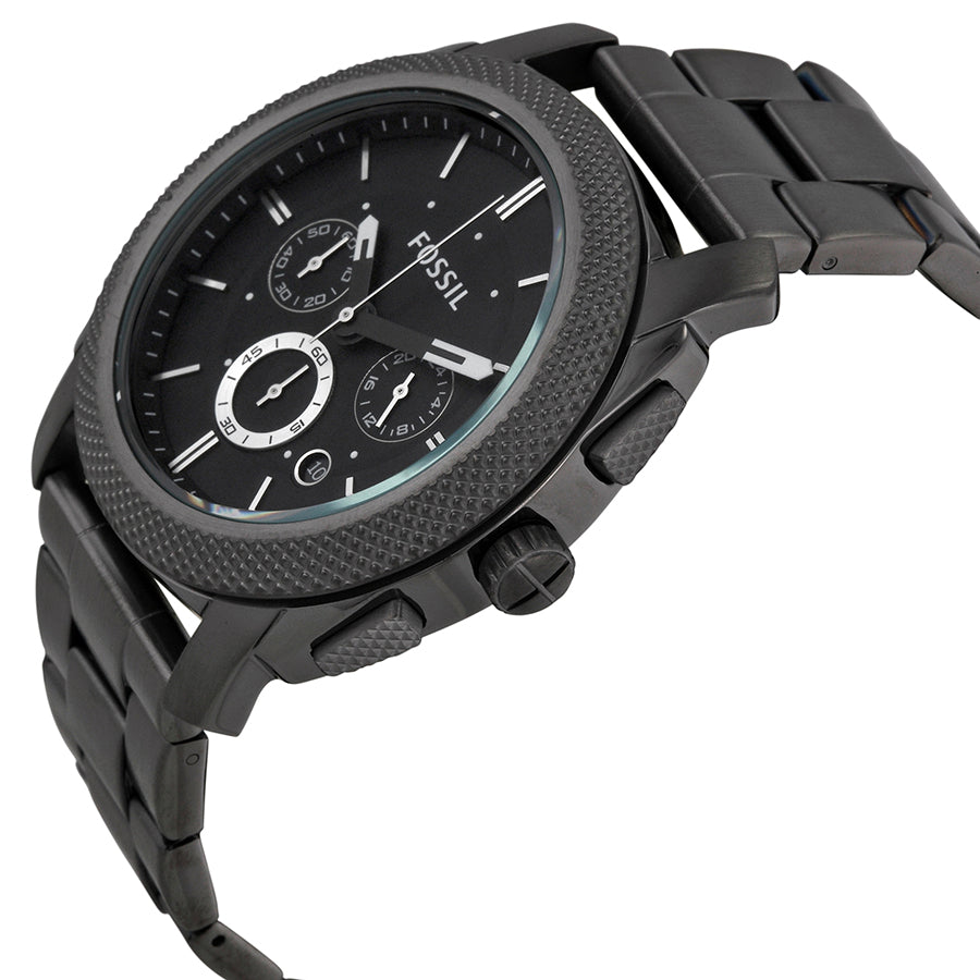 Fossil Machine Chronograph Black Dial Grey Steel Strap Watch for Men - FS4662