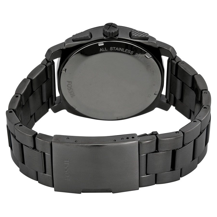 Fossil Machine Chronograph Black Dial Grey Steel Strap Watch for Men - FS4662