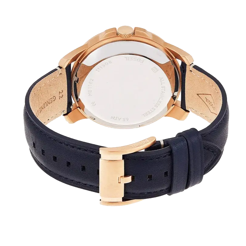 Fossil Grant Twist Multifunction Blue Dial Blue Leather Strap Watch for Men - ME1162