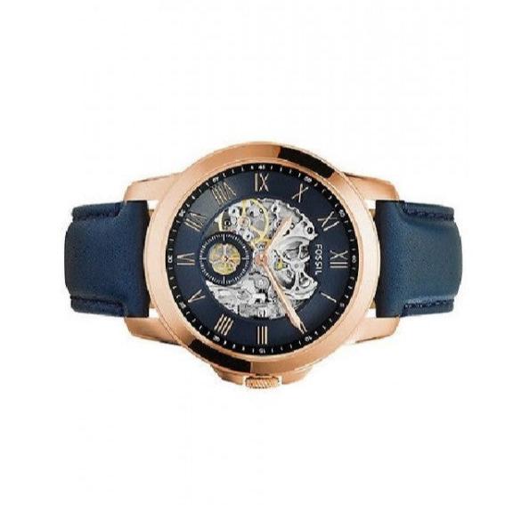 Fossil Grant Mechanical Blue Dial Blue Leather Strap Watch for Men - ME3054