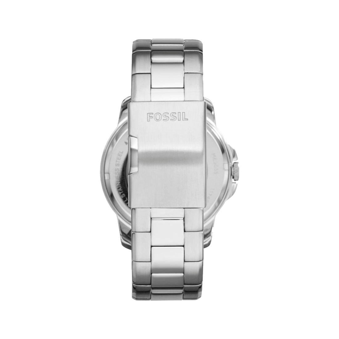 Fossil Grant Skeleton Black Dial Silver Steel Strap Watch for Men - ME3055