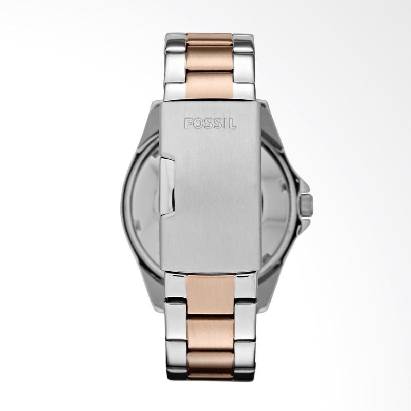 Fossil Riley Multifunction Rose Gold Dial Two Tone Steel Strap Watch for Women - ES4145
