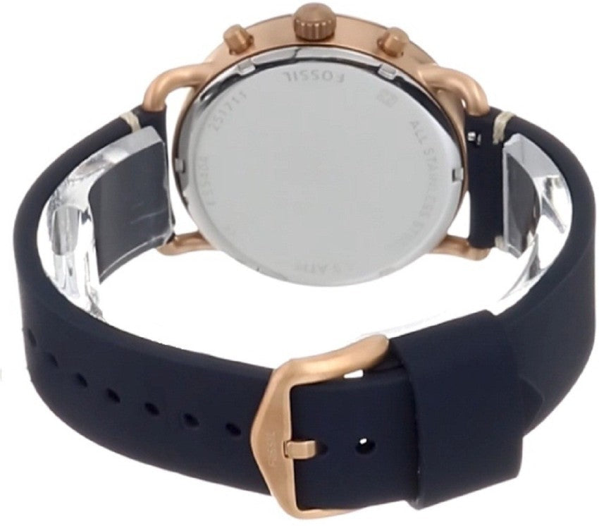 Fossil The Commuter Blue Dial Blue Leather Strap Watch for Men - FS5404