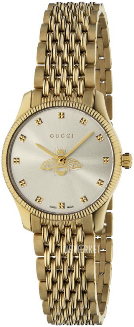 Gucci G Timeless Mother of Pearl Dial Gold Steel Strap Watch For Women - YA1265021