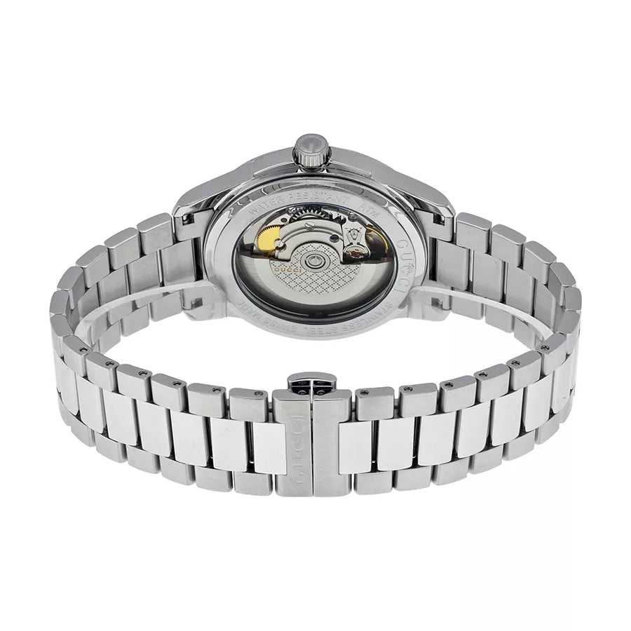 Gucci G Timeless Automatic Brown Dial Silver Steel Strap Watch For Women - YA126431A