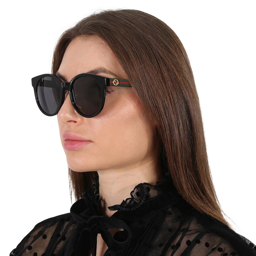Gucci GG0416SK Round Black Sunglasses