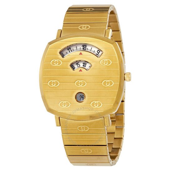 Gucci Grip Quartz Yellow Gold Dial Gold Steel Strap Unisex Watch - YA157409