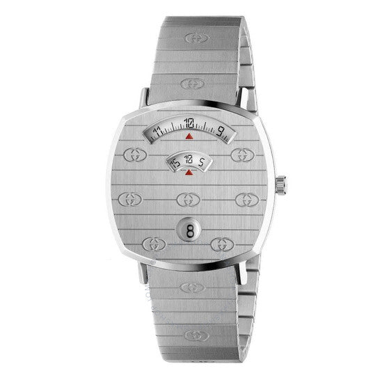 Gucci Grip Quartz Silver Dial Silver Steel Strap Watch For Women - YA157401