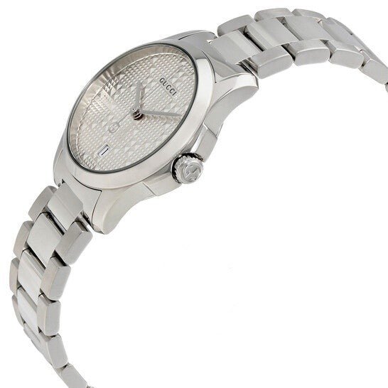 Gucci G Timeless Quartz Silver Dial Silver Steel Strap Watch For Women - YA126459