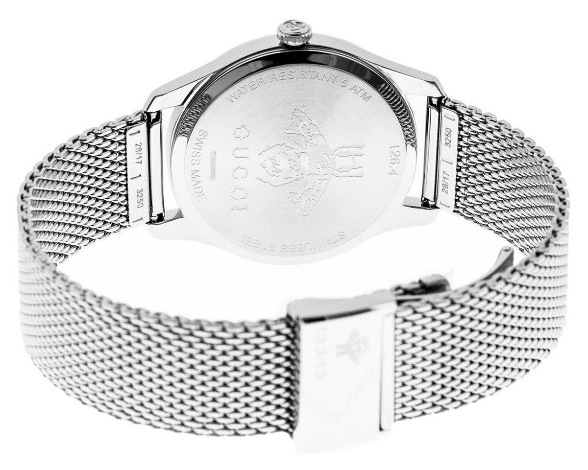 Gucci G-Timeless Mother of Pearl Dial Silver Mesh Bracelet Watch For Women - YA126583