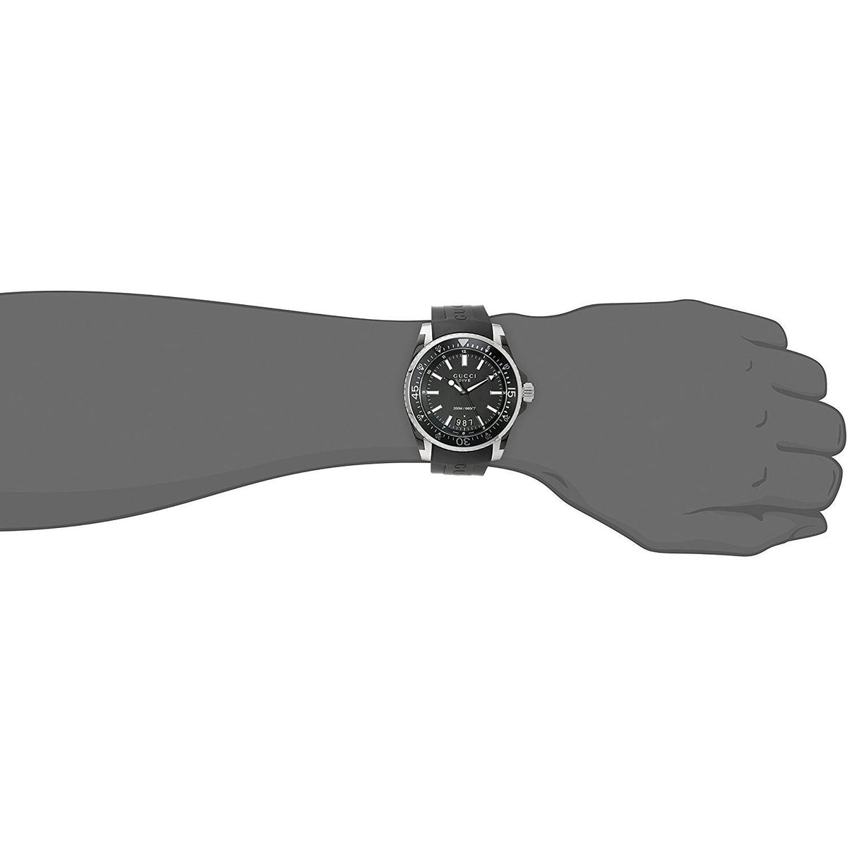 Gucci Dive Analog Quartz Black Dial Black Rubber Strap Watch For Men -  YA136204