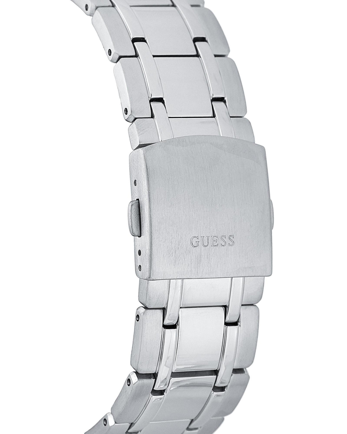 Guess Circuit Chronograph Black Dial Silver Steel Strap Watch For Men - W0968G1