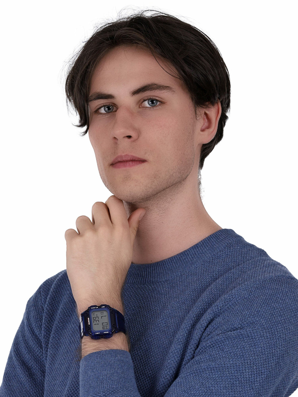 Guess Stealth Blue Dial Blue Rubber Strap Watch for Men - GW0270G3