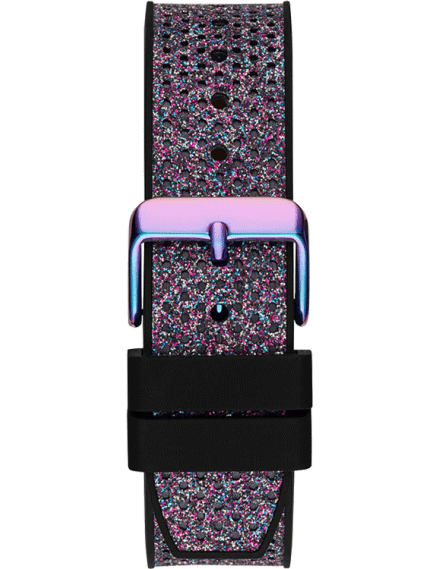 Guess Multifunction Analog Purple Dial Black Rubber Strap Watch For Women - GW0620L4