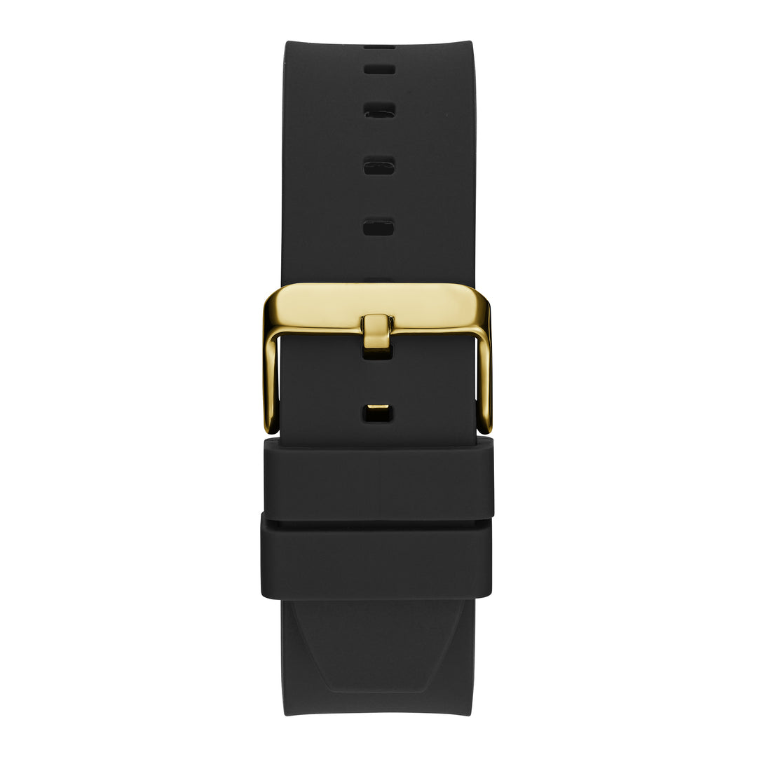 Guess Zeus Multifunction Crystals Black Dial Black Silicone Strap Watch For Men - GW0208G4