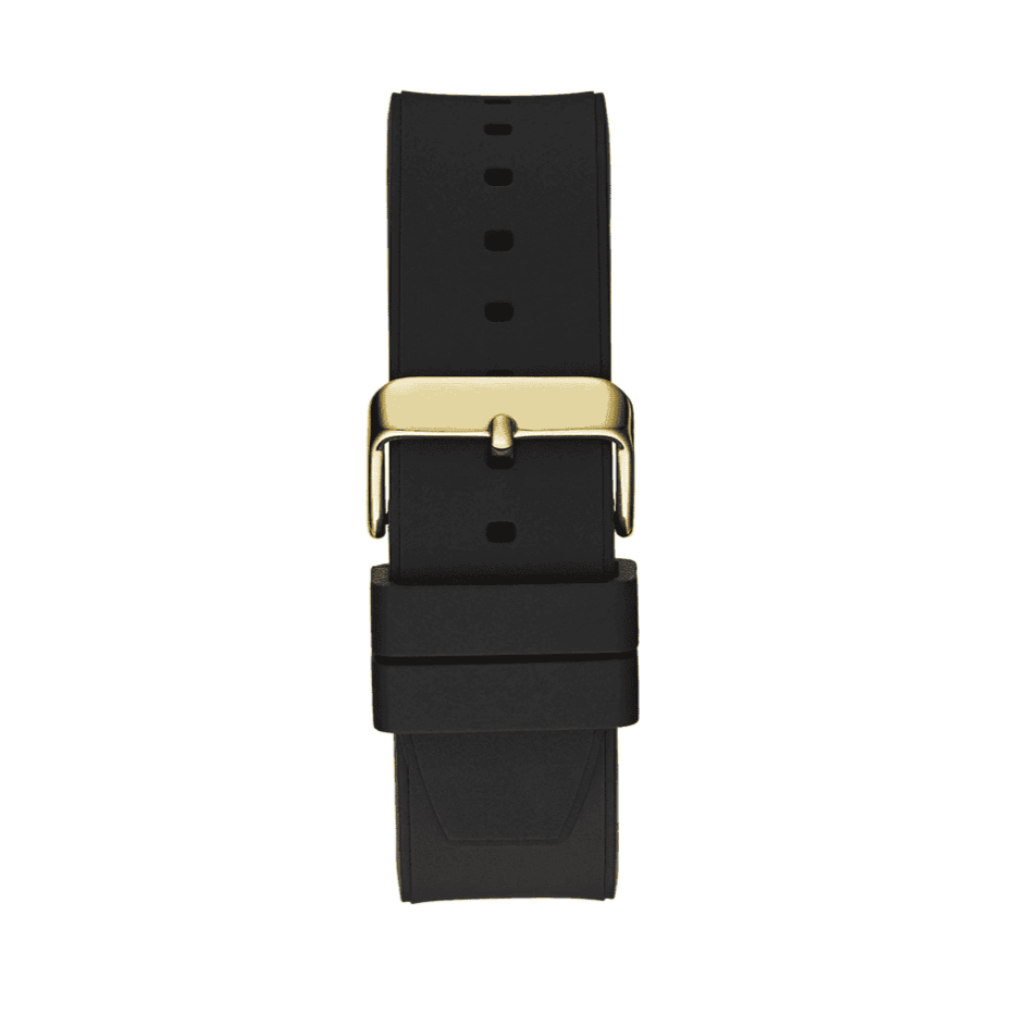 Guess Duke Crystals Black Dial Black Silicone Strap Watch For Men - GW0641G2