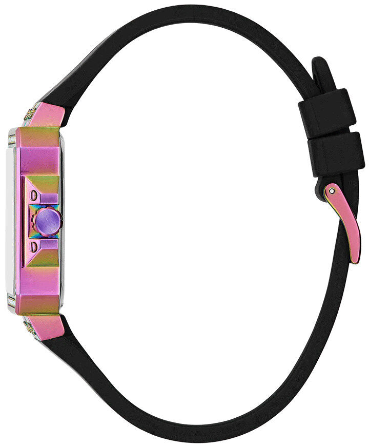Guess Libra Black Dial Black Silicone Strap Watch For Women - GW0618L3
