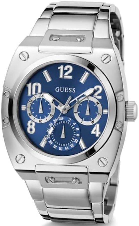 Guess Prodigy Chronograph Blue Dial Silver Steel Strap Watch For Men - GW0624G1