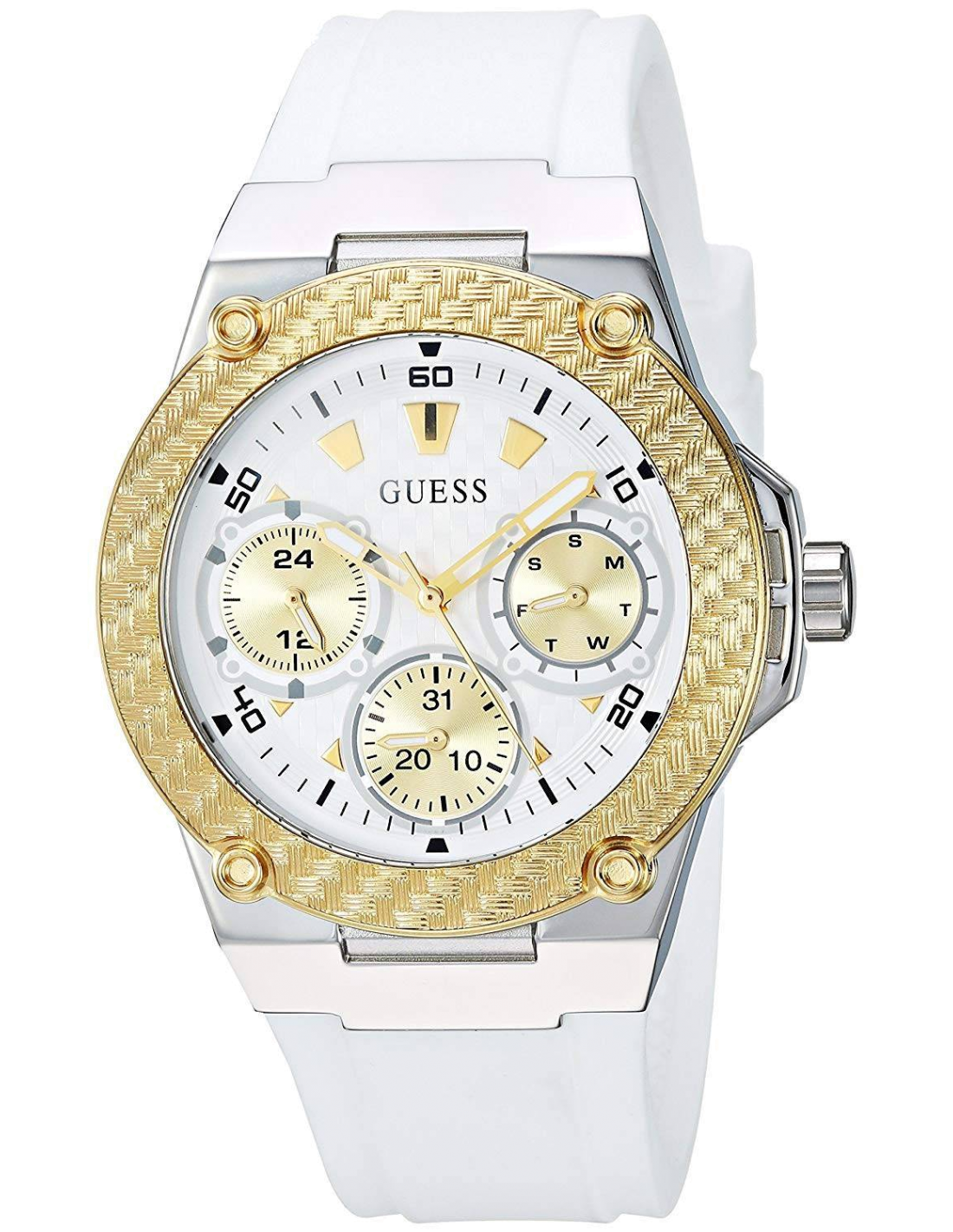 Guess Zena Analog White Dial White Rubber Strap Watch For Women - W1094L1