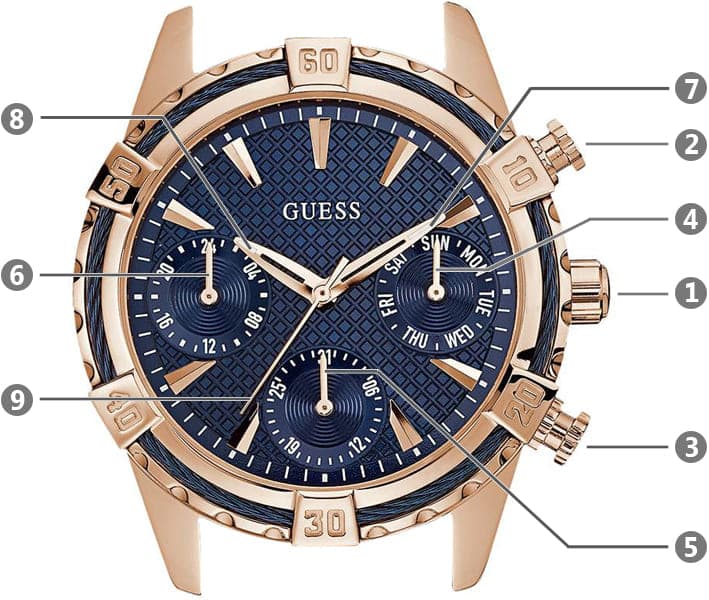 Guess Analog Quartz Blue Dial Blue Rubber Strap Watch For Women - W0562L3