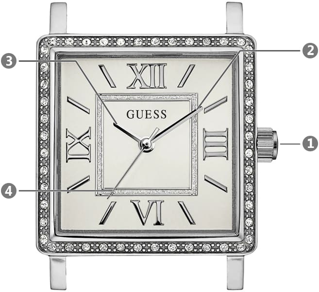 Guess Highline White Dial Silver Mesh Bracelet Watch For Women - W0826L1