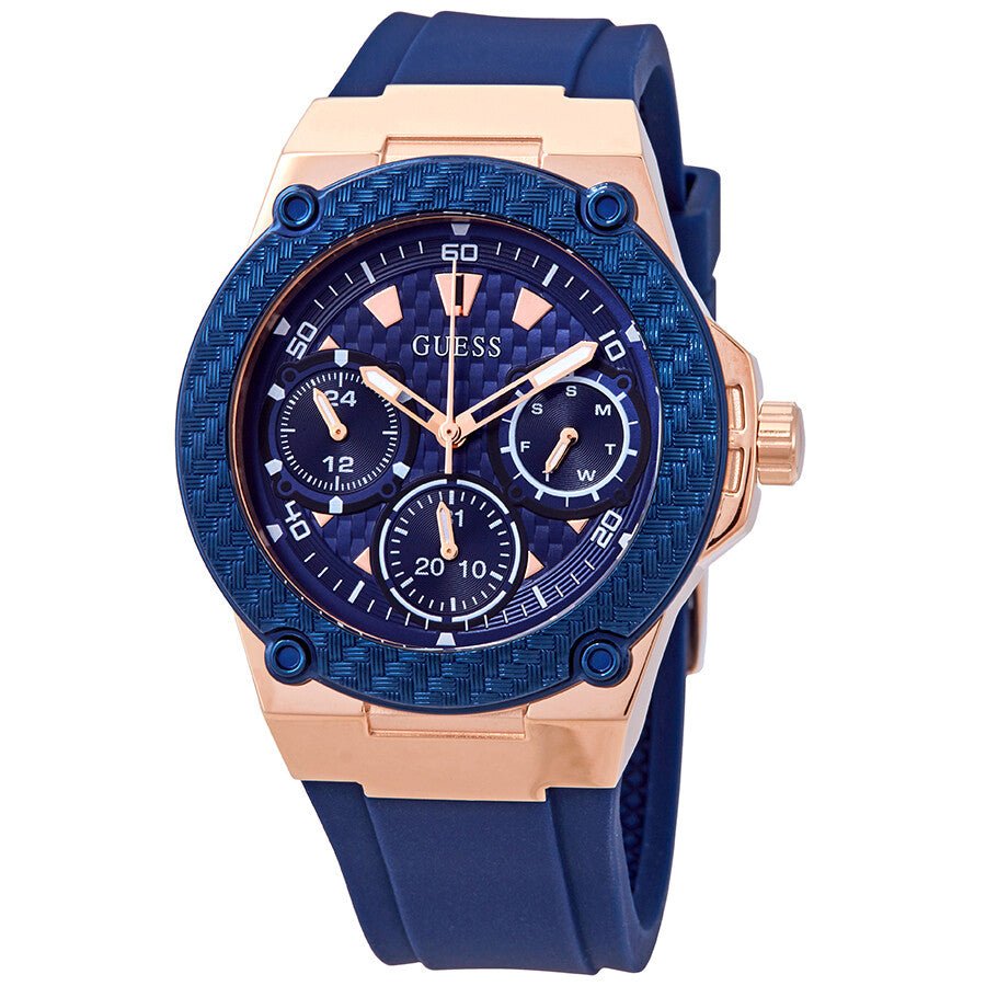 Guess Zena Blue Dial Blue Silicone Strap Watch For Women - W1049L2