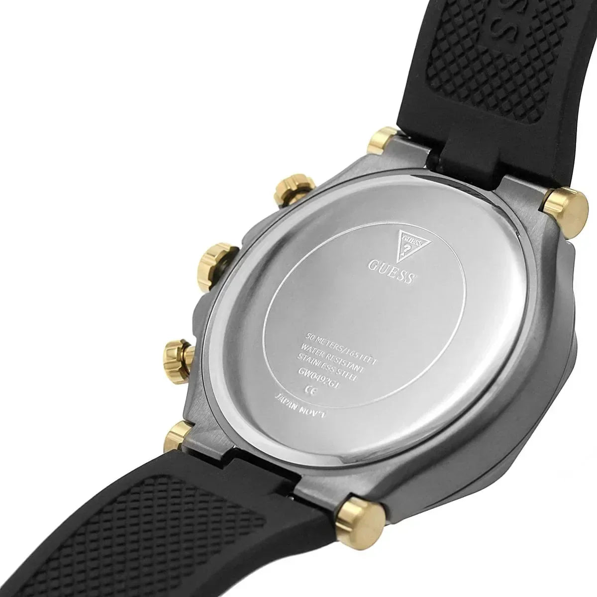 Guess Edge Chronograph Black Dial Black Leather Strap Watch For Men - GW0492G1