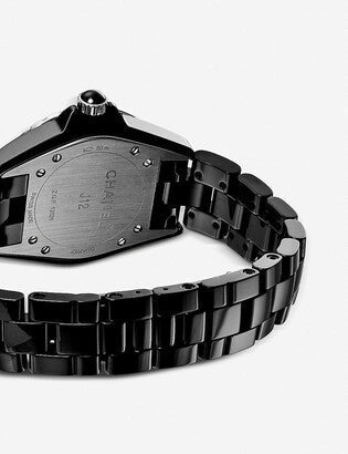 Chanel J12 Diamonds Ceramic Black Dial Black Steel Strap Watch for Women - J12 H3108