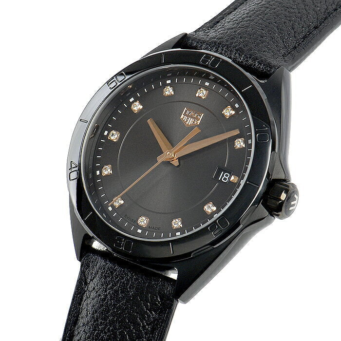 Tag Heuer Formula 1 Quartz Diamonds Black Dial Black Leather Strap Watch for Women - WBJ1317.FC8230
