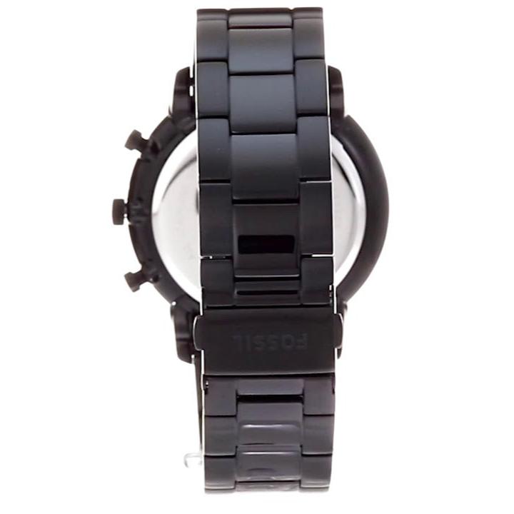 Fossil Neutra Chronograph Black Dial Black Steel Strap Watch for Men - FS5525