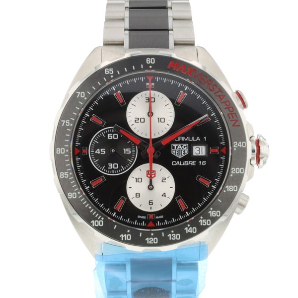 Tag Heuer Formula 1 Calibre 16 Max Verstappen Limited Edition Black Dial Two Tone Steel Strap Watch for Men - CAZ2018.BA0970