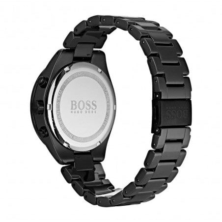 Hugo Boss Talent Chronograph Ceramic Black Dial Black Steel Strap Watch for Men - 1513581