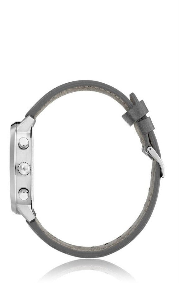 Hugo Boss Attitude Grey Dial Grey Leather Strap Watch for Men - 1513658