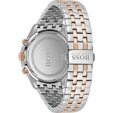 Hugo Boss Associate Chronograph Black Dial Two Tone Steel Strap Watch for Men - 1513840