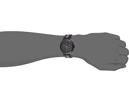 Hugo Boss Distinct Chronograph Black Dial Black Silicone Strap Watch for Men - 1513859