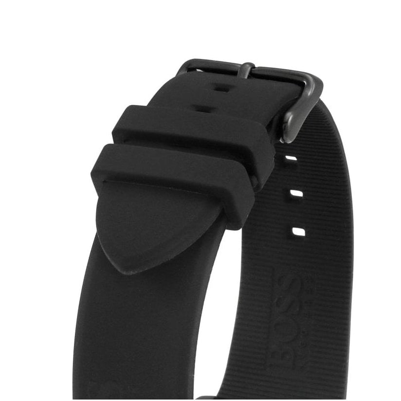Hugo Boss Velocity Chronograph Black Dial Black Rubber Strap Watch for Men - 1513720