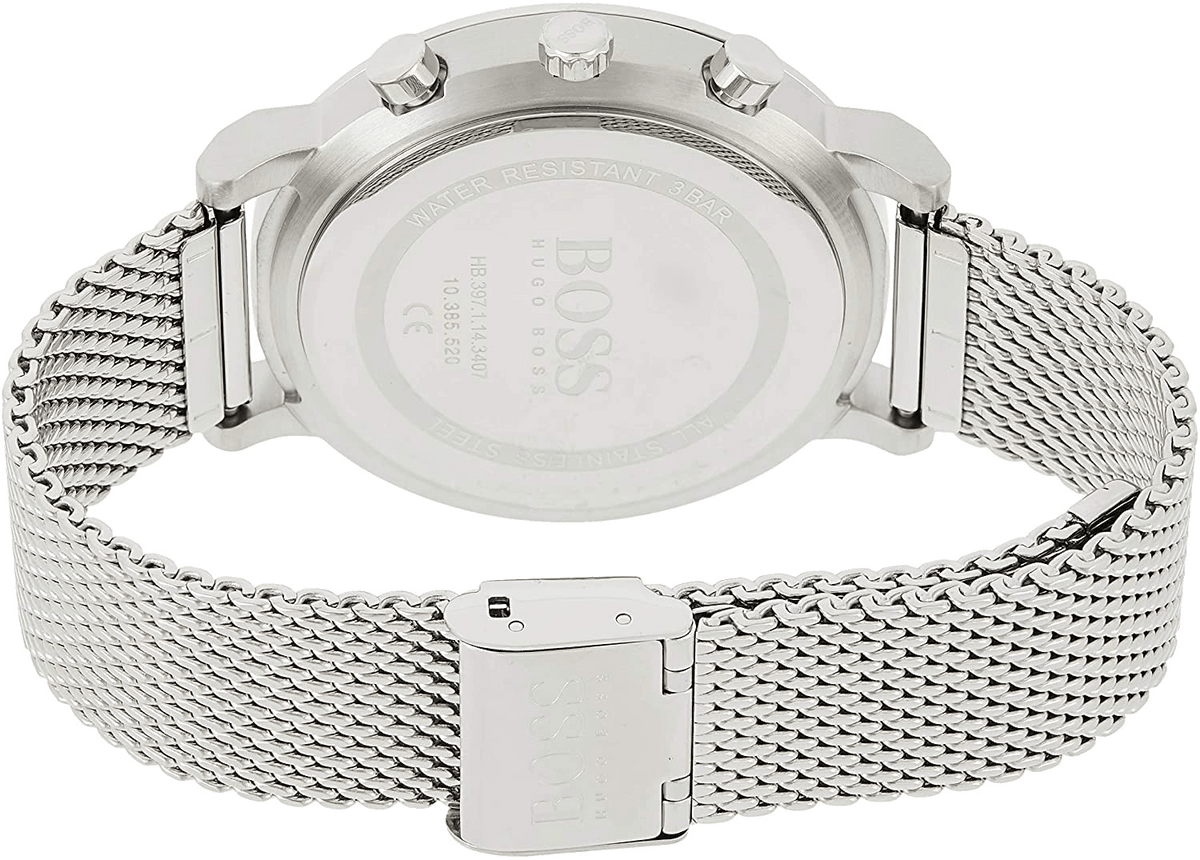 Hugo Boss Integrity Chronorgaph Grey Dial Silver Mesh Bracelet Watch for Men - 1513807