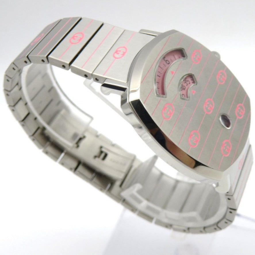 Gucci Grip Quartz Silver Dial Silver Steel Strap Watch For Women - YA157438