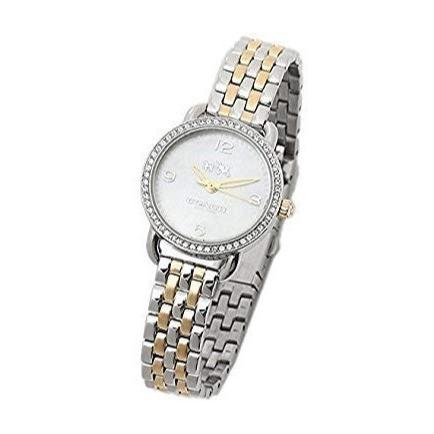 Coach Delancey Mother of Pearl White Dial Two Tone Steel Strap Watch for Women - 14502480