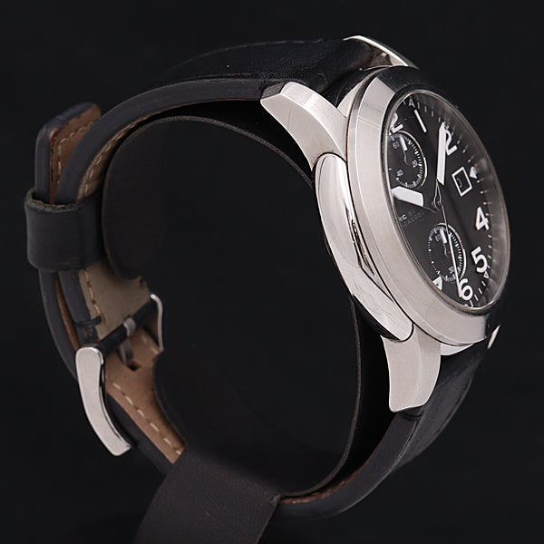 Marc Jacobs Larry Chronograph Black Dial Black Leather Strap Watch for Men - MBM5033