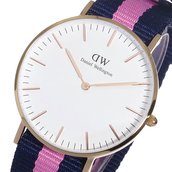 Daniel Wellington Classic Winchester White Dial Three Tone Nylon Strap Watch For Women - DW00100033