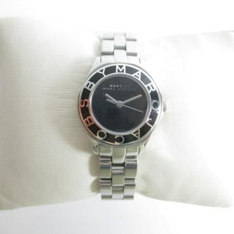 Marc Jacobs Blade Black Dial Silver Steel Strap Watch for Women - MBM3059