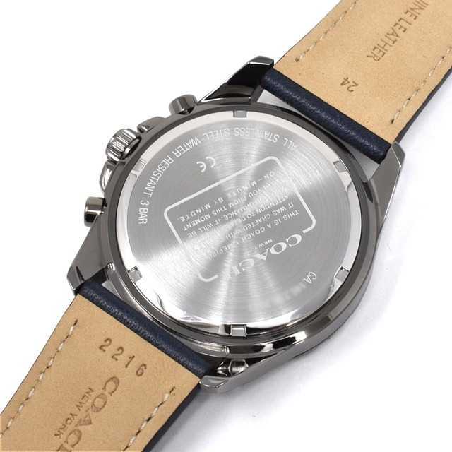 Coach Kent Grey Dial Blue Leather Strap Watch for Men - 14602558