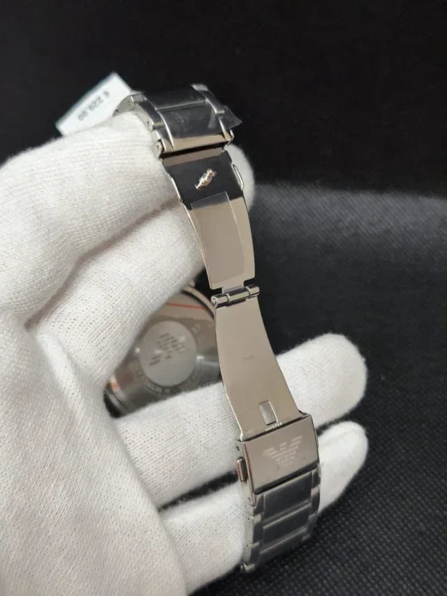 Emporio Armani Claudio Green Dial Silver Steel Strap Watch for Men - AR11575