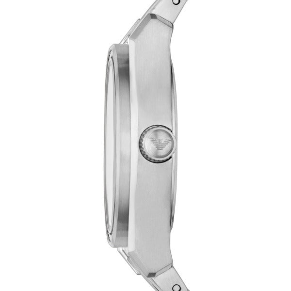 Emporio Armani Federica Three-Hand Date Blue Dial Silver Steel Strap Watch For Women - AR11593