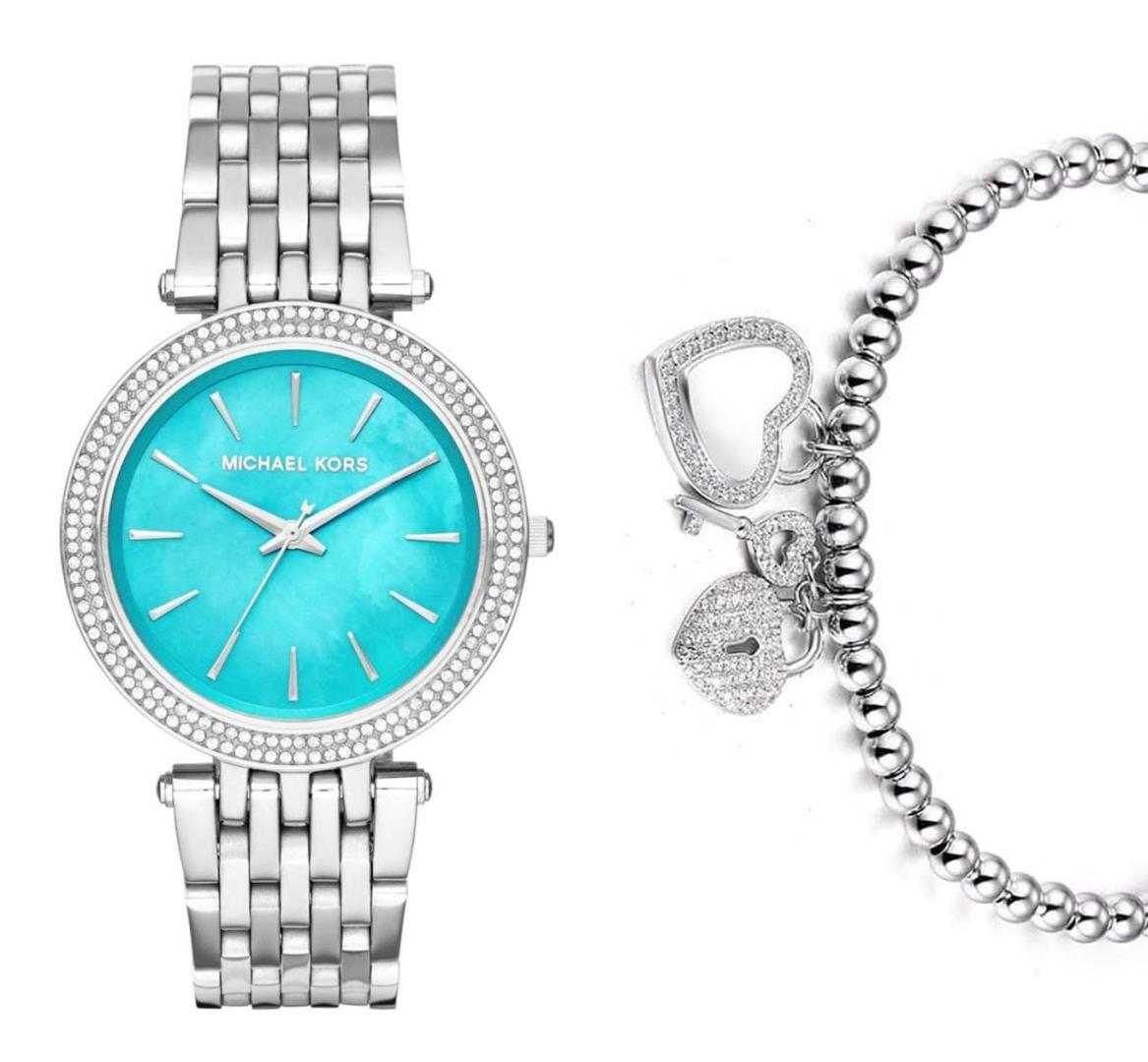 Michael Kors Darci Mother of Pearl Blue  Dial Silver Steel Strap Watch for Women - MK3515