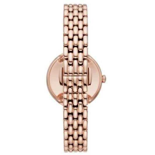 Emporio Armani Rosa Quartz Mother of Pearl Black Dial Rose Gold Steel Strap Watch For Women - AR11372