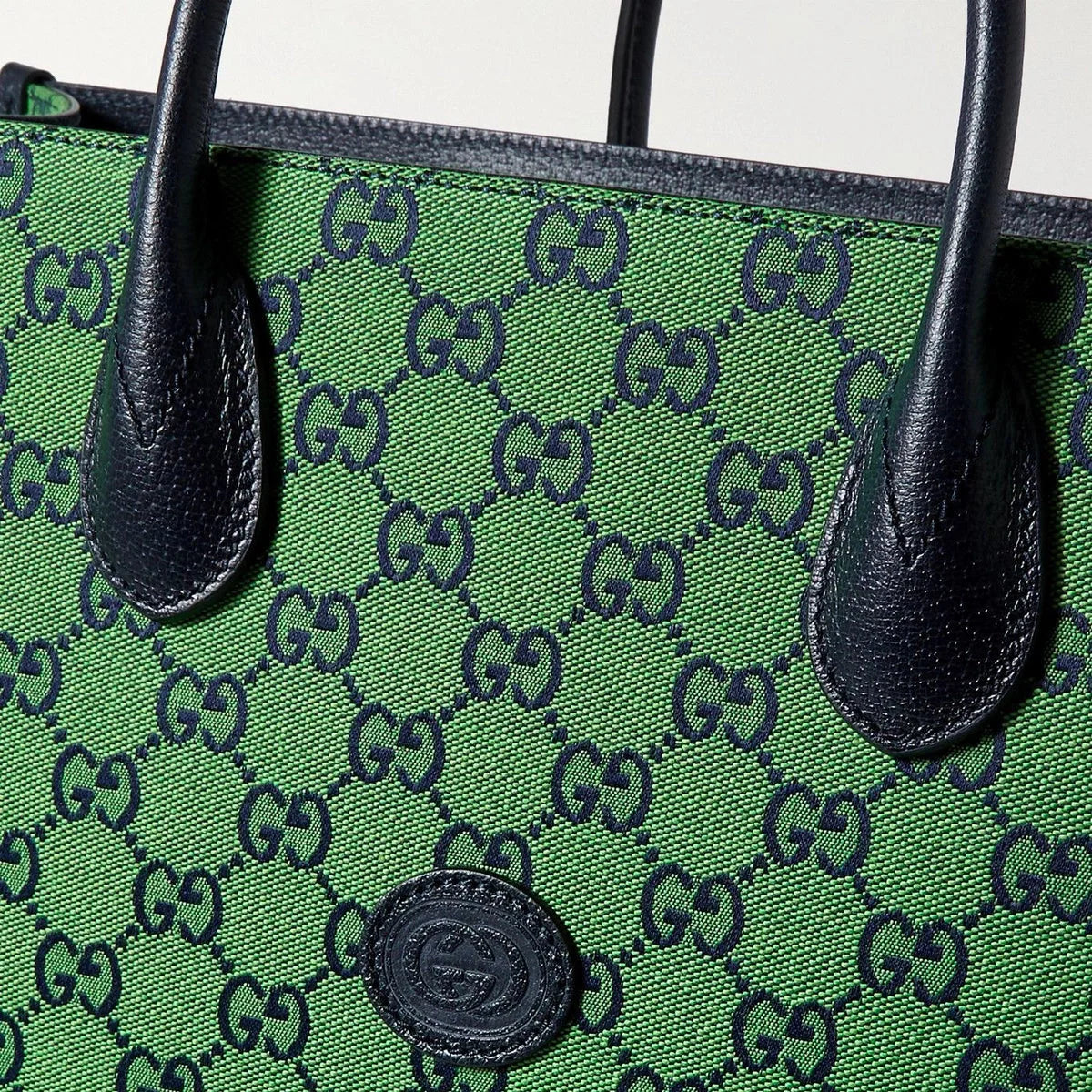 Gucci Leather-Trimmed Coated Tote Bag – Green