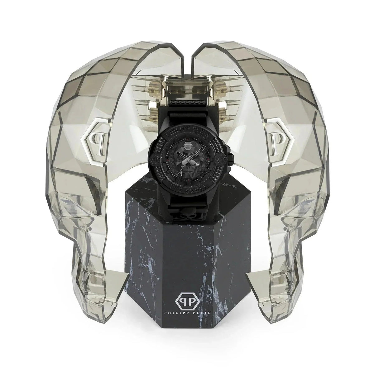 Philipp Plein The Skull Black Dial Black Silicone Strap Watch for Men - PWAAA0721