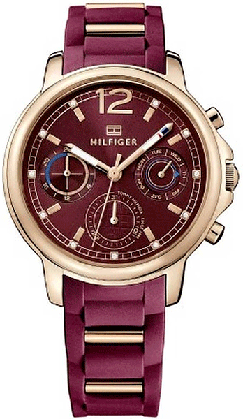 Tommy Hilfiger Claudia Red Dial Two Tone Steel Strap Watch for Women - 1781744